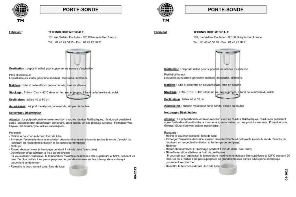 thumbnail of NOTICE PORTE SONDE
